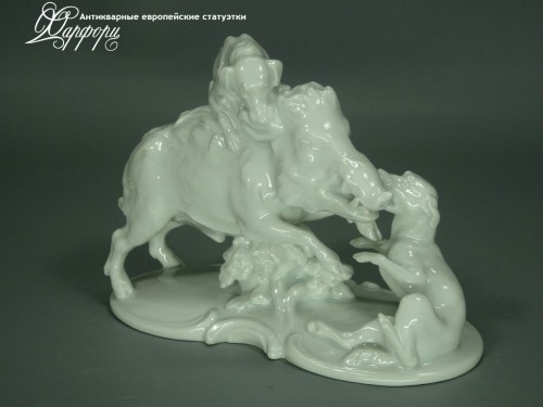 Купить фарфоровые статуэтки Rosenthal, Охота на кабана, Германия